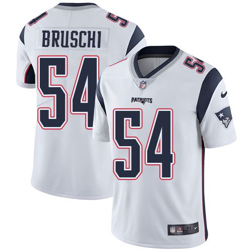 Men New England Patriots 54 Tedy Bruschi Nike White Vapor Limited NFL Jersey